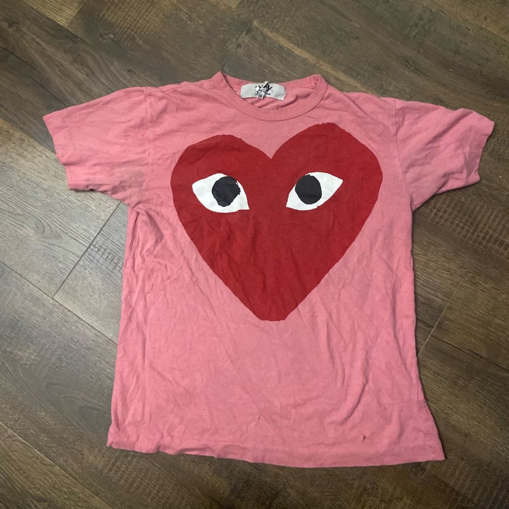 Comme des Garcons Kids Pink Tee with Red Heart
